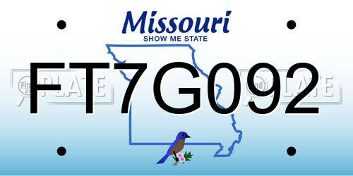 FT7G092 Missouri License Plate
