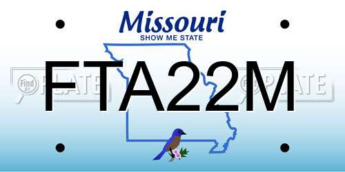 FTA22M Missouri License Plate