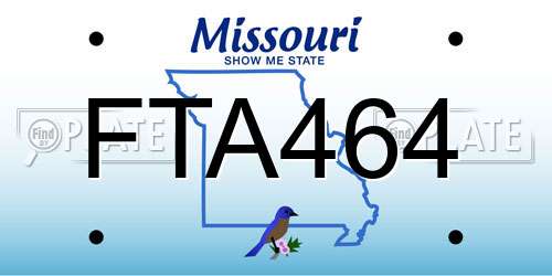FTA464 Missouri License Plate