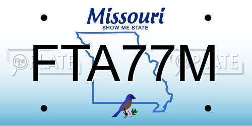 FTA77M Missouri License Plate