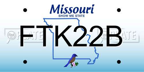 FTK22B Missouri License Plate