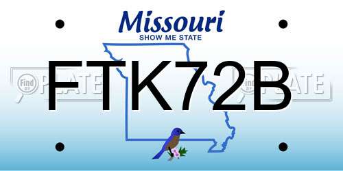 FTK72B Missouri License Plate