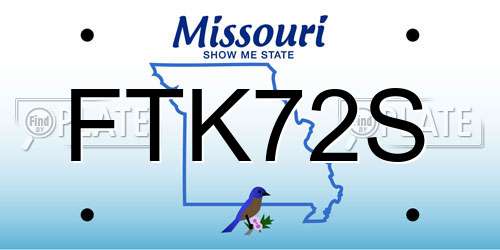 FTK72S Missouri License Plate
