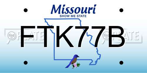FTK77B Missouri License Plate