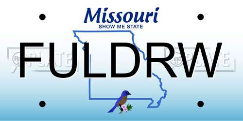 FULDRW Missouri License Plate