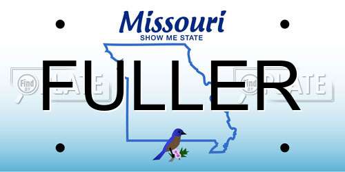 FULLER Missouri License Plate