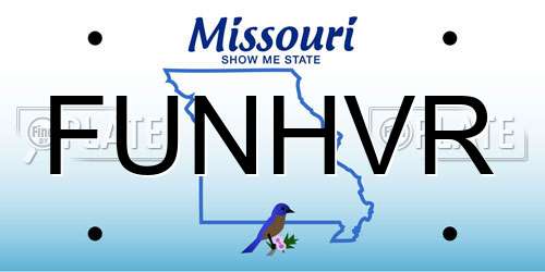 FUNHVR Missouri License Plate