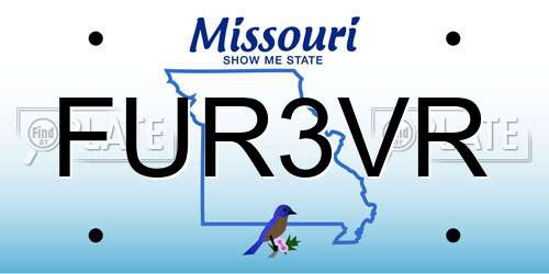 FUR3VR Missouri License Plate