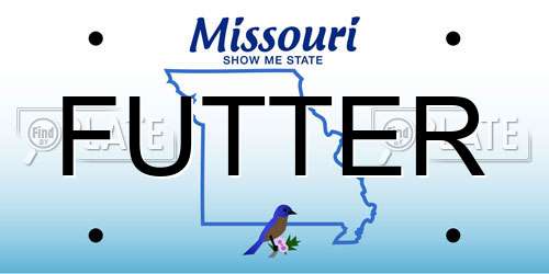 FUTTER Missouri License Plate