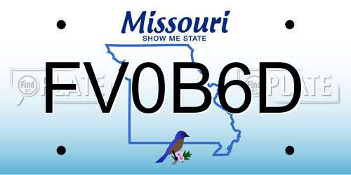 FV0B6D Missouri License Plate