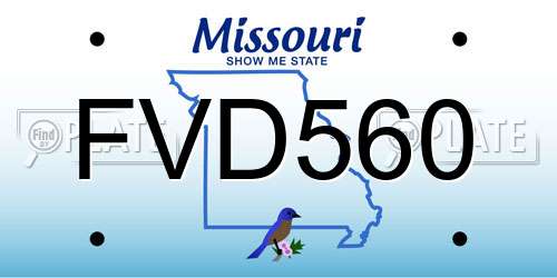 FVD560 Missouri License Plate