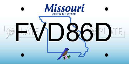 FVD86D Missouri License Plate