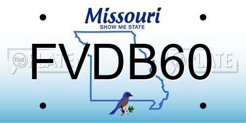 FVDB60 Missouri License Plate