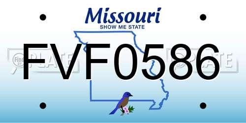 FVF0586 Missouri License Plate
