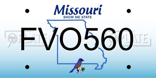 FVO560 Missouri License Plate