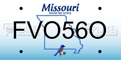 FVO56O Missouri License Plate
