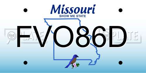 FVO86D Missouri License Plate