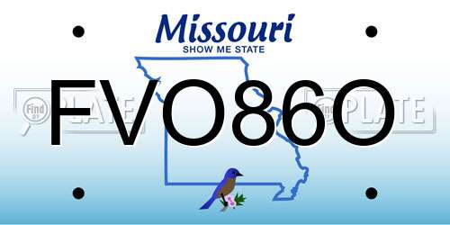 FVO86O Missouri License Plate
