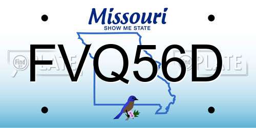 FVQ56D Missouri License Plate