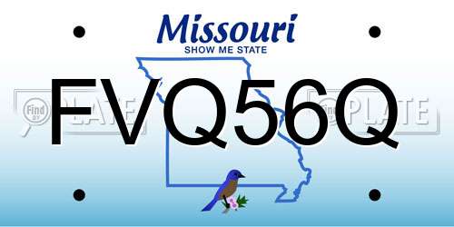 FVQ56Q Missouri License Plate