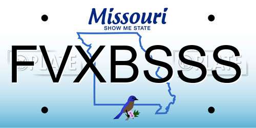 FVXBSSS Missouri License Plate