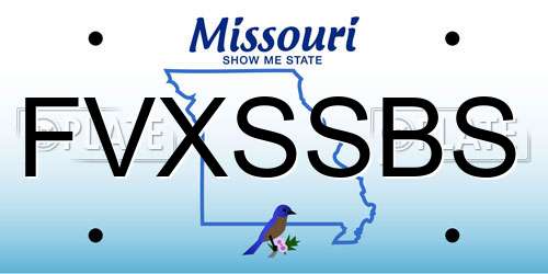FVXSSBS Missouri License Plate
