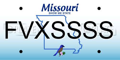 FVXSSSS Missouri License Plate