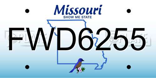 FWD6255 Missouri License Plate