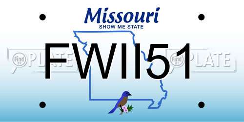 FWII51 Missouri License Plate