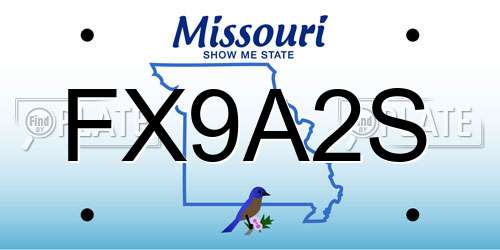 FX9A2S Missouri License Plate