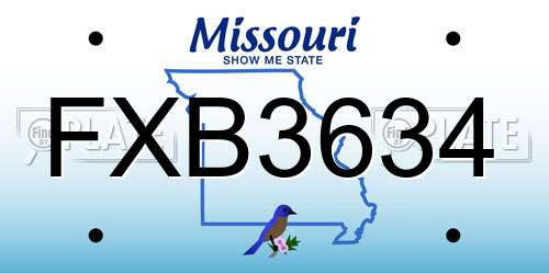 FXB3634 Missouri License Plate