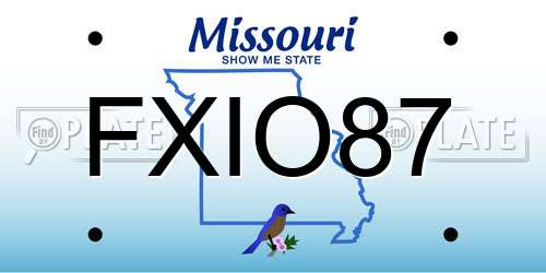FXIO87 Missouri License Plate