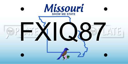 FXIQ87 Missouri License Plate