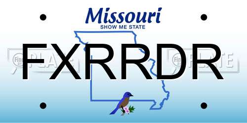 FXRRDR Missouri License Plate