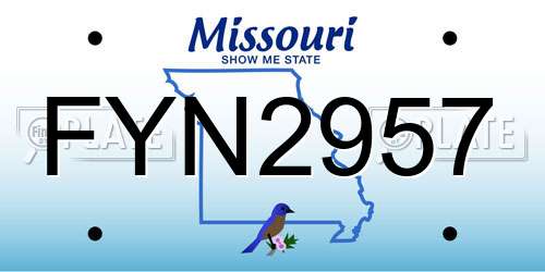 FYN2957 Missouri License Plate