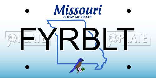 FYRBLT Missouri License Plate