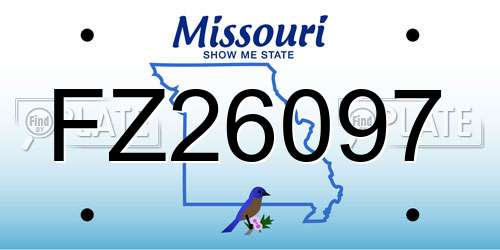 FZ26097 Missouri License Plate