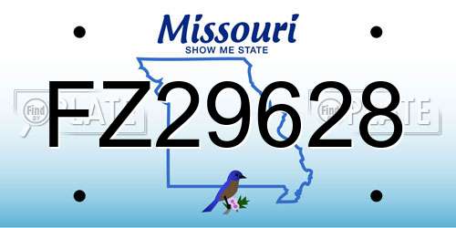 FZ29628 Missouri License Plate