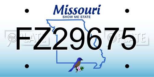 FZ29675 Missouri License Plate
