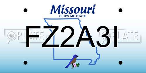 FZ2A3I Missouri License Plate