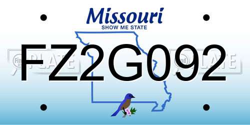 FZ2G092 Missouri License Plate