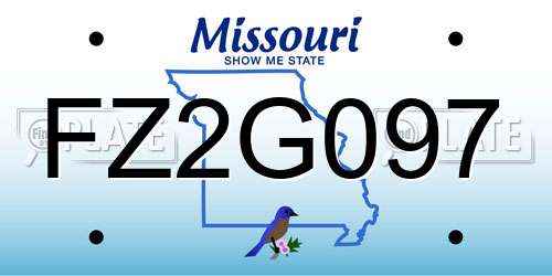 FZ2G097 Missouri License Plate