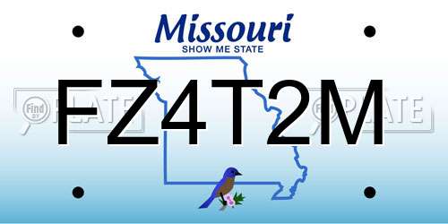 FZ4T2M Missouri License Plate