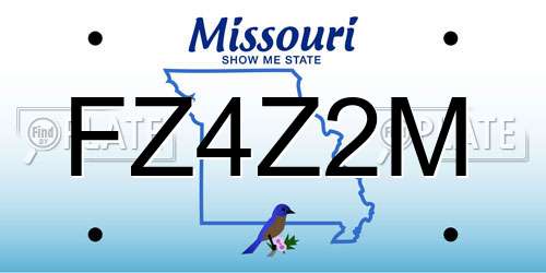 FZ4Z2M Missouri License Plate