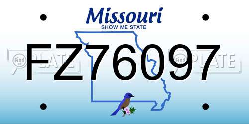 FZ76097 Missouri License Plate