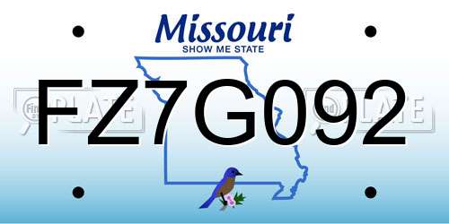 FZ7G092 Missouri License Plate