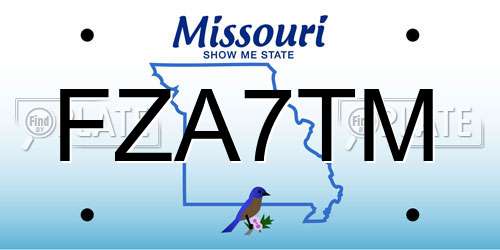 FZA7TM Missouri License Plate