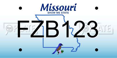 FZB123 Missouri License Plate