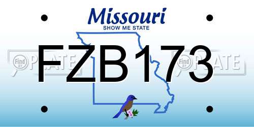 FZB173 Missouri License Plate