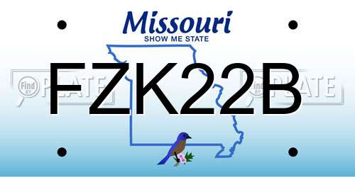 FZK22B Missouri License Plate